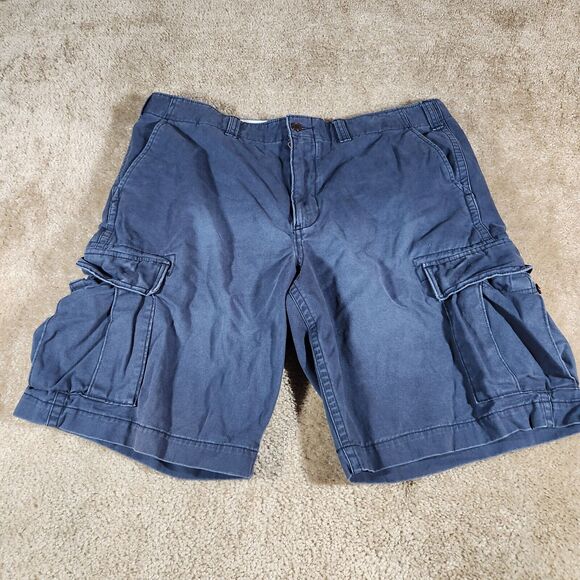 Eddie Bauer Shorts Men's Size 40 Khaki Legend Wash Blue Cargo Classic #66 - Picture 1 of 8